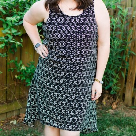 41 Hawthorn | Stitchfix Abbee Hi Low Dress Trellis EUC sz L - Picture 5 of 13
